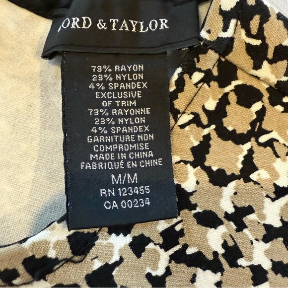 Lord & Taylor Black and Tan 2 Piece Top and Midi Skirt Set Women’s Size M - Picture 2 of 15